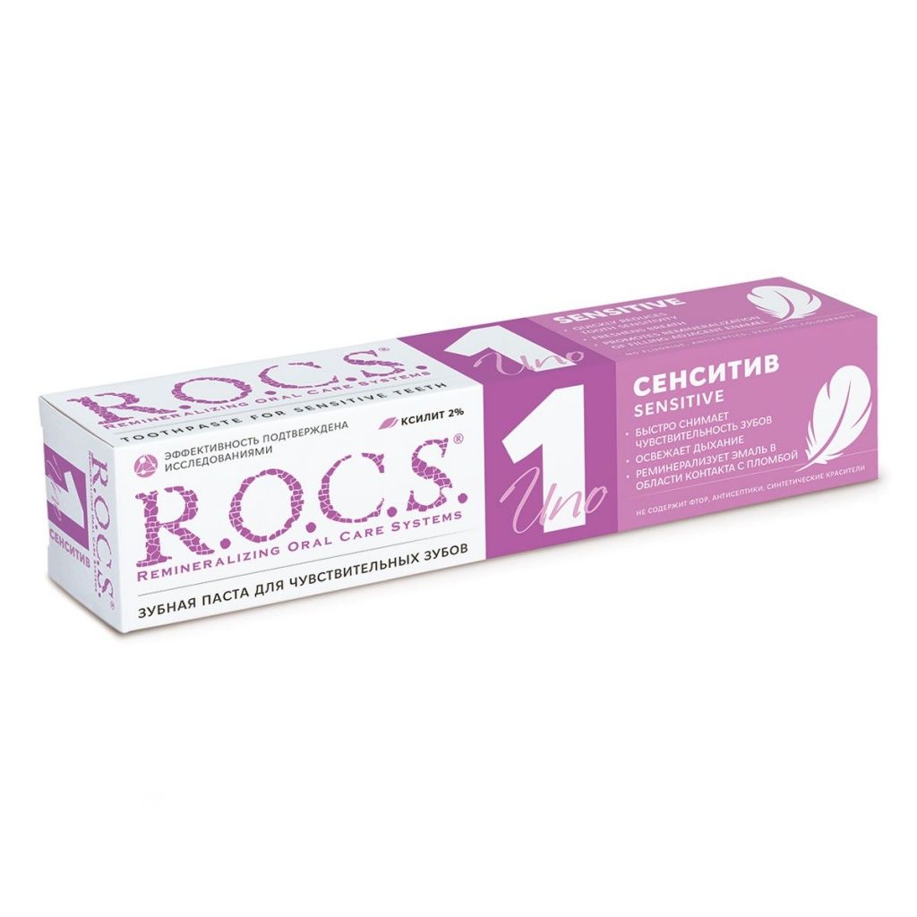 Зубная паста ROCS UNO Sensitive, 74г 
