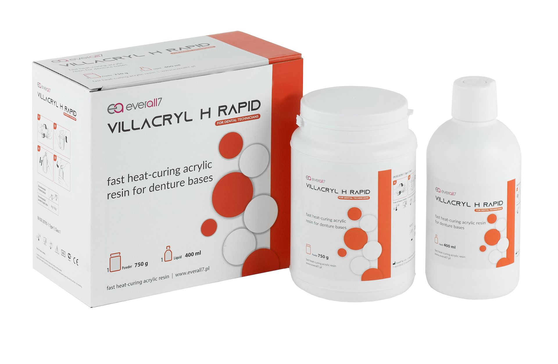 Пластмасса Villacryl H RAPID цвет V4, 750г + 400мл Everall7